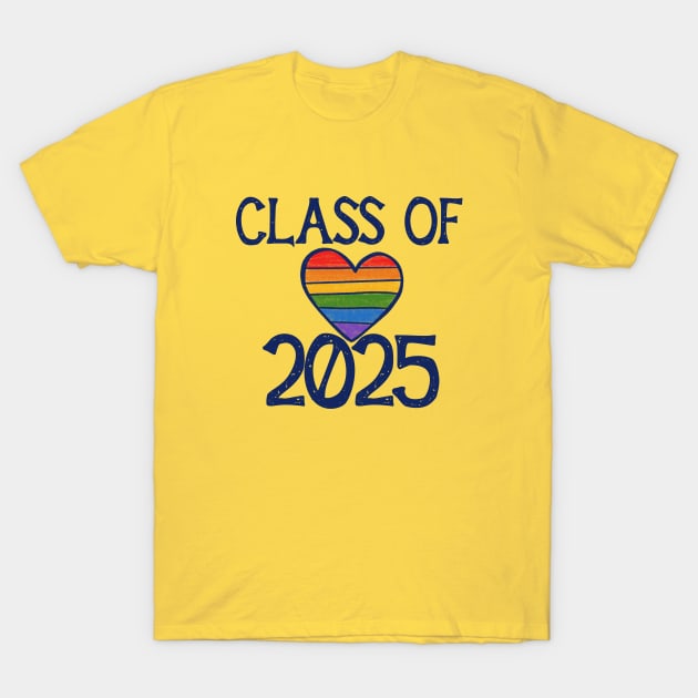 Class of 2025 Rainbow Heart T-Shirt by bubbsnugg